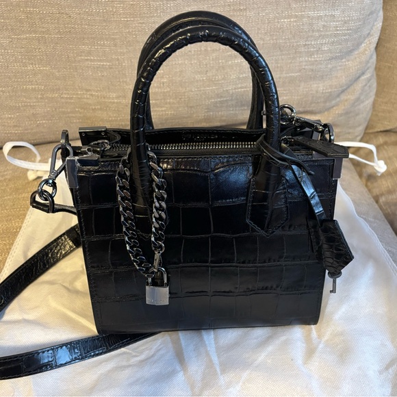 The Kooples Crocodile-Embossed Handbag